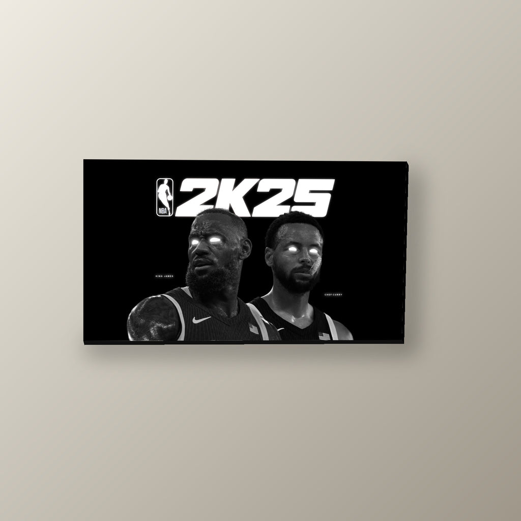 NBA 2K25 LeBron y Curry | Cuadro decorativo de Monkey Canvas