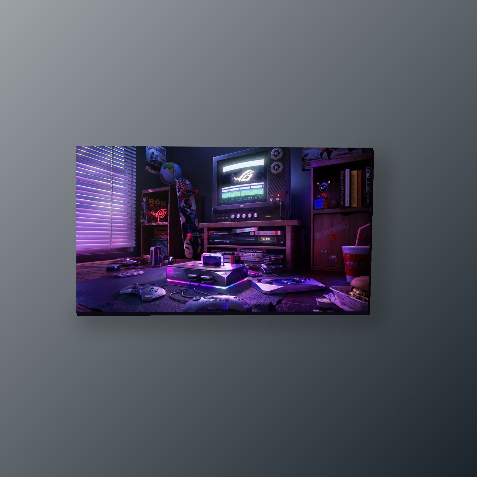 Cuarto Gamer Retro Neon | Cuadro decorativo de Monkey Canvas