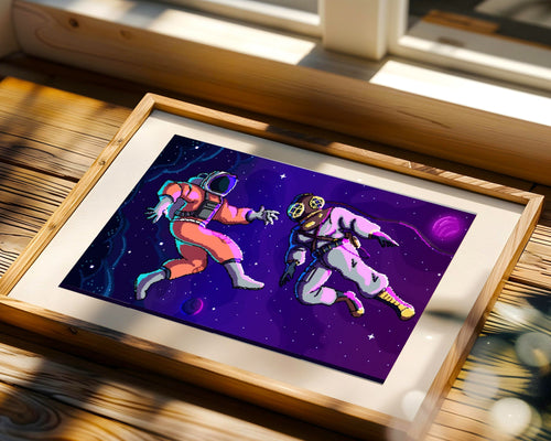 Astronautas Pixel Art Espacial