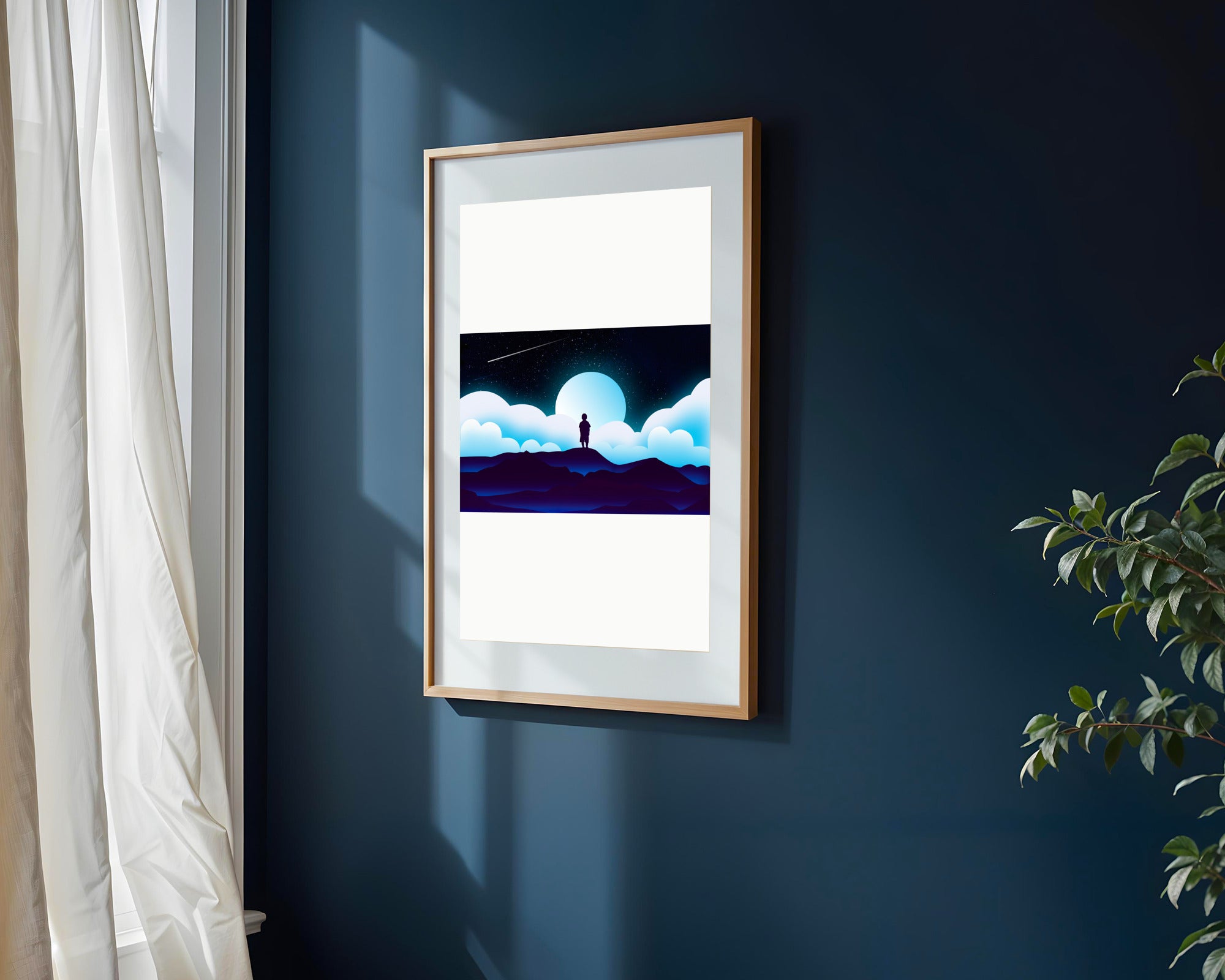 Nino Contemplando la Luna | Cuadro decorativo de Monkey Canvas