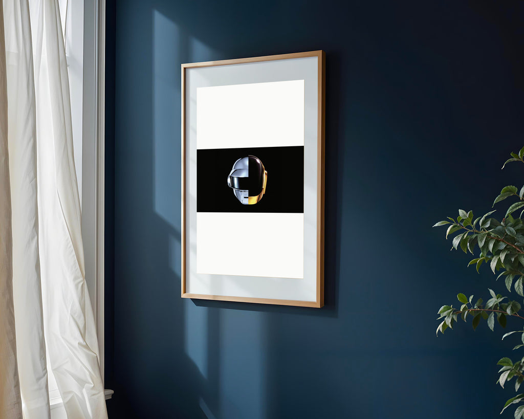 Casco Daft Punk Cromo y Oro | Cuadro decorativo de Monkey Canvas
