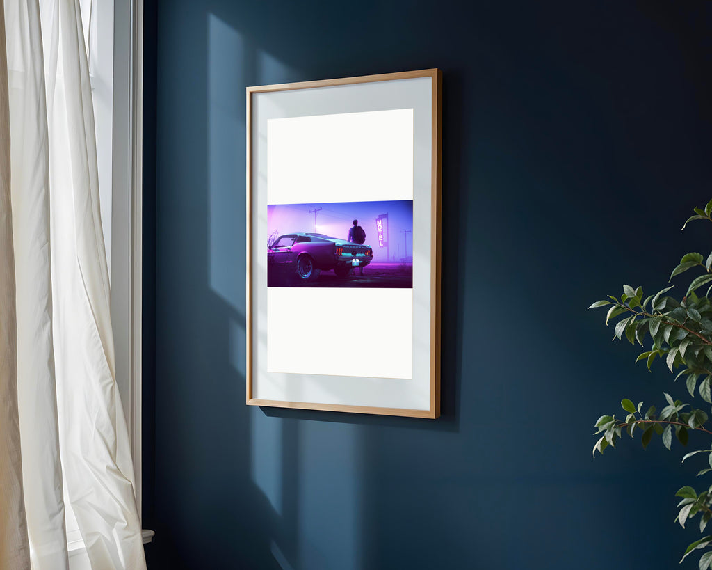 Mustang Retrowave Motel | Cuadro decorativo de Monkey Canvas