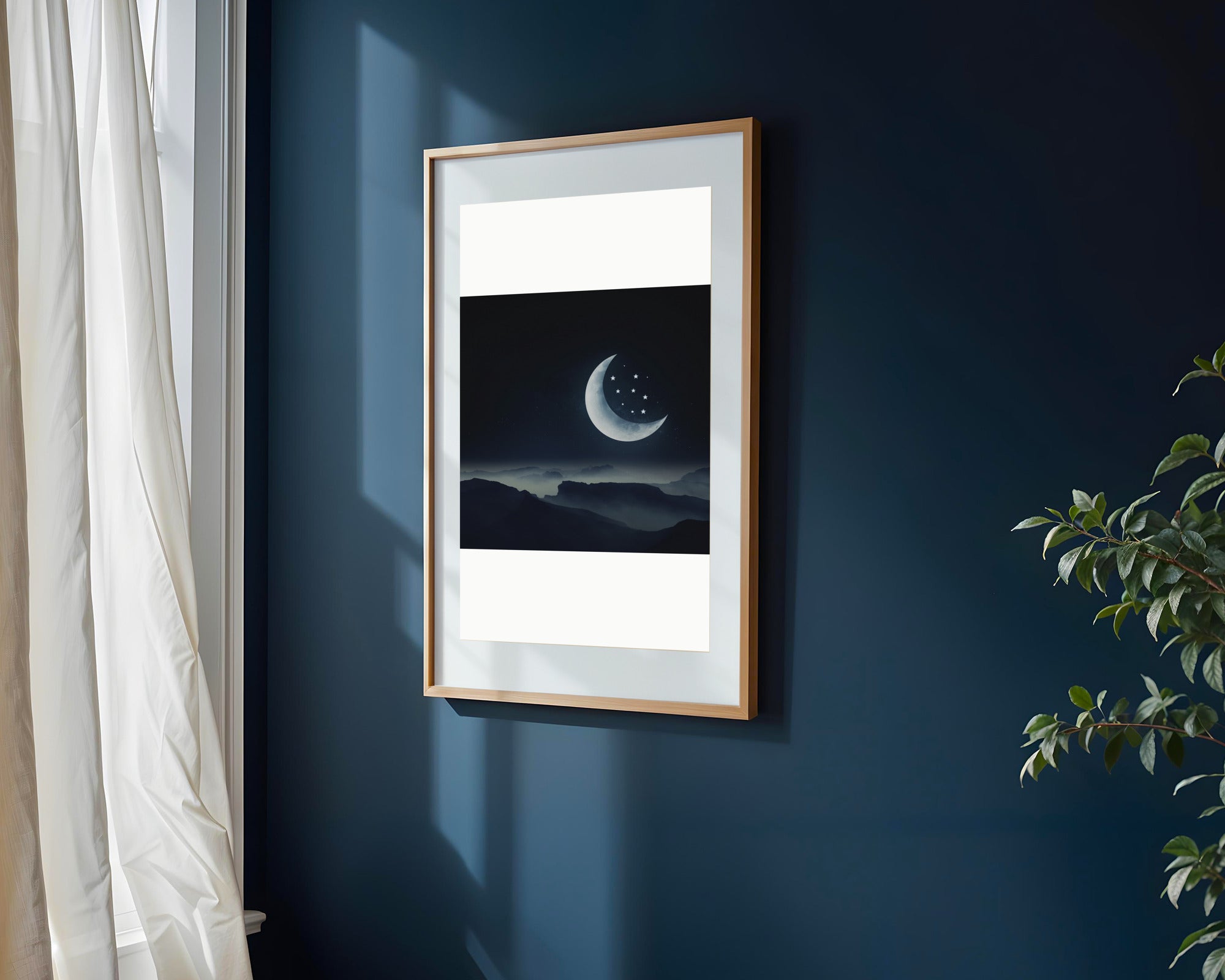 Luna Creciente y Estrellas | Cuadro decorativo de Monkey Canvas