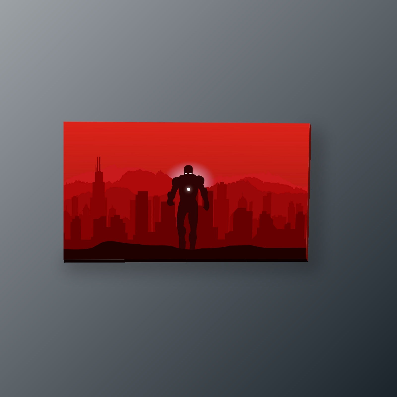 Iron Man Silueta Urbana | Cuadro decorativo de Monkey Canvas