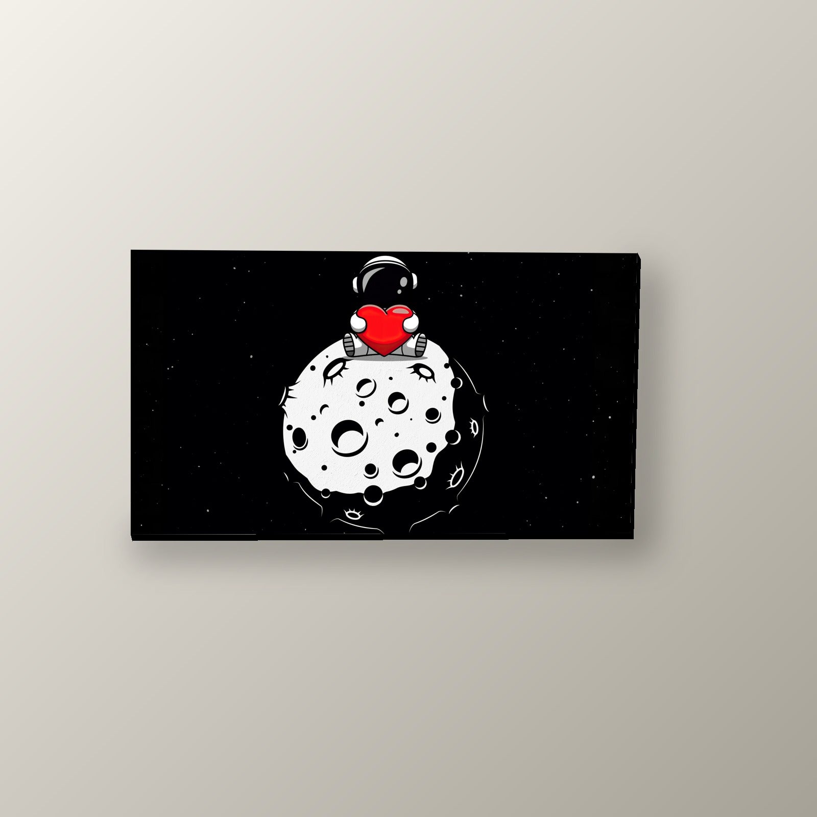 Astronauta Corazón en la Luna | Cuadro decorativo de Monkey Canvas