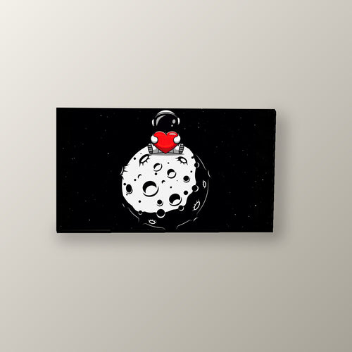 Astronauta Corazón en la Luna | Cuadro decorativo de Monkey Canvas
