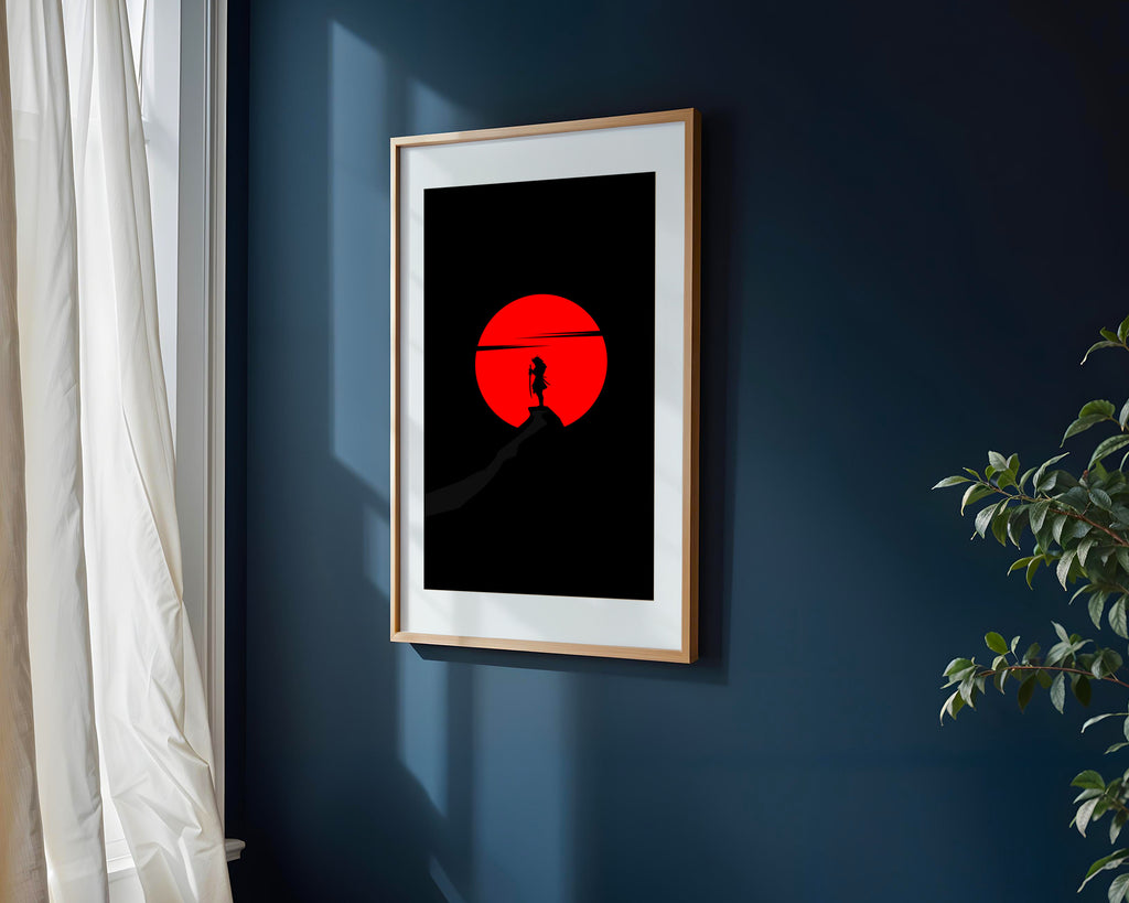 Samurái Sol Carmesí | Cuadro decorativo de Monkey Canvas