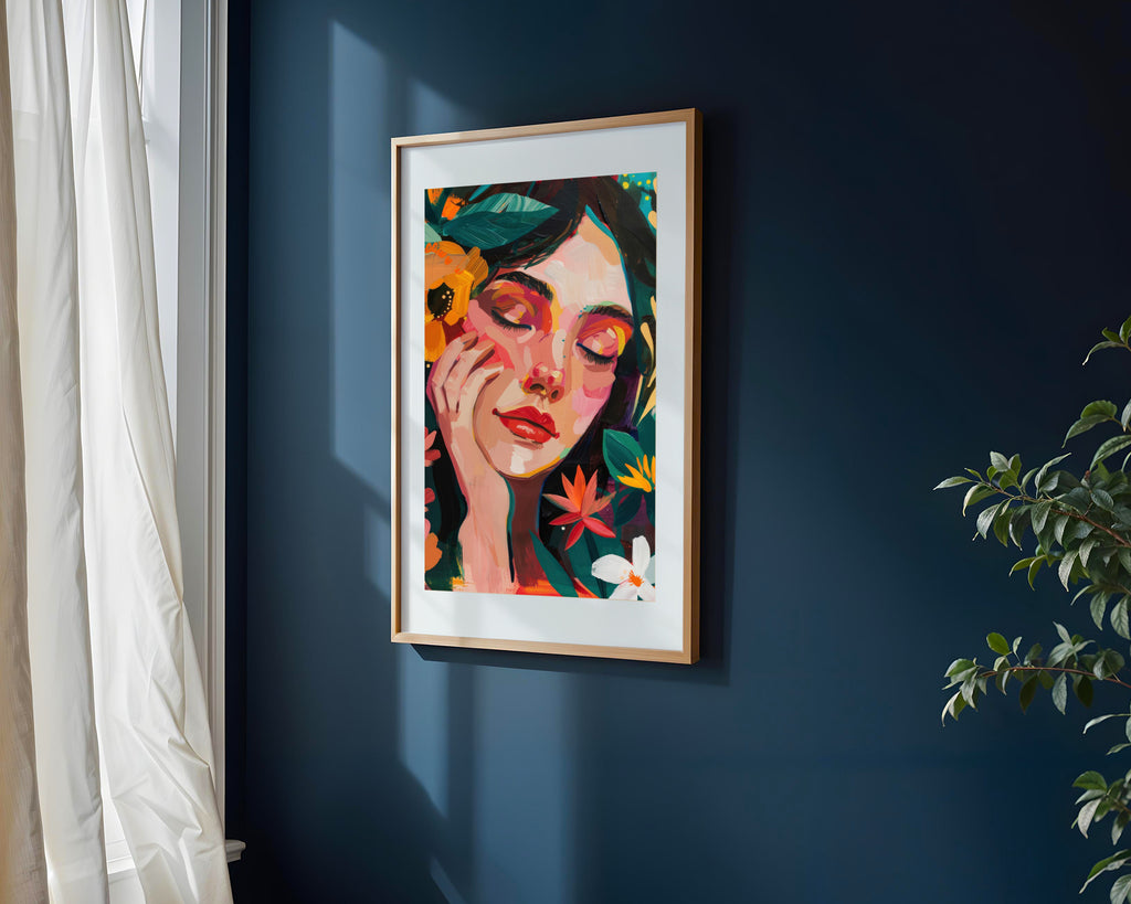 Retrato Floral Tropical | Cuadro decorativo de Monkey Canvas