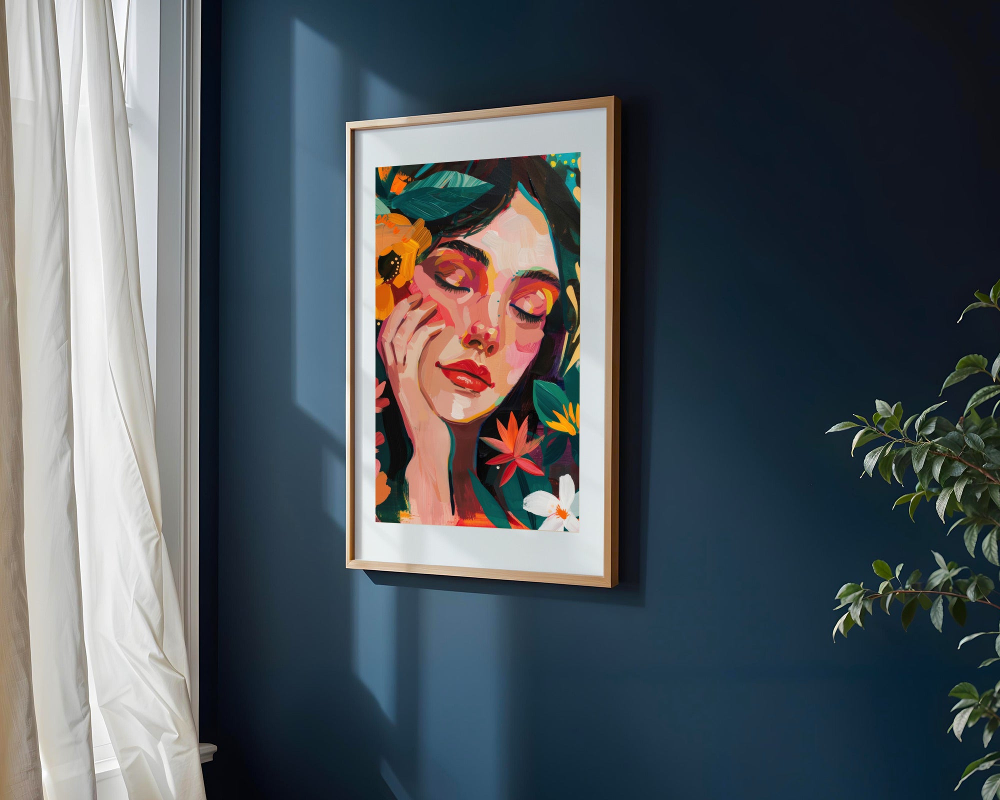 Retrato Floral Tropical | Cuadro decorativo de Monkey Canvas