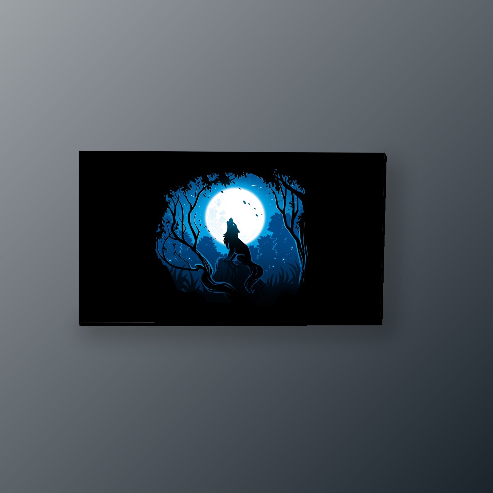 Lobo Aullando a la Luna | Cuadro decorativo de Monkey Canvas