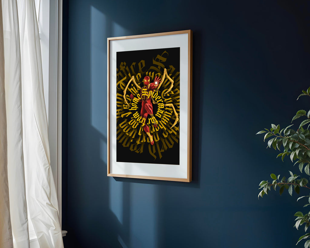 Spider-Man Traje Dorado | Cuadro decorativo de Monkey Canvas