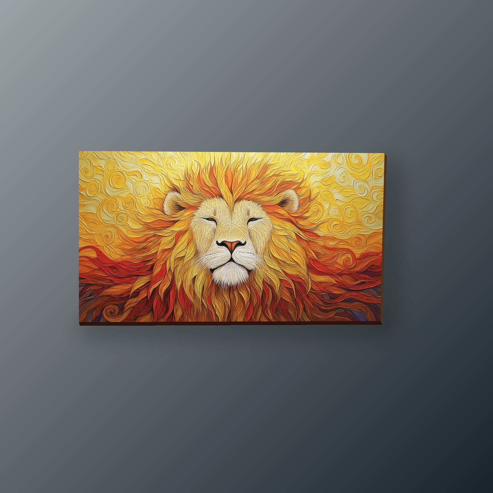 León Dorado Abstracto | Cuadro decorativo de Monkey Canvas