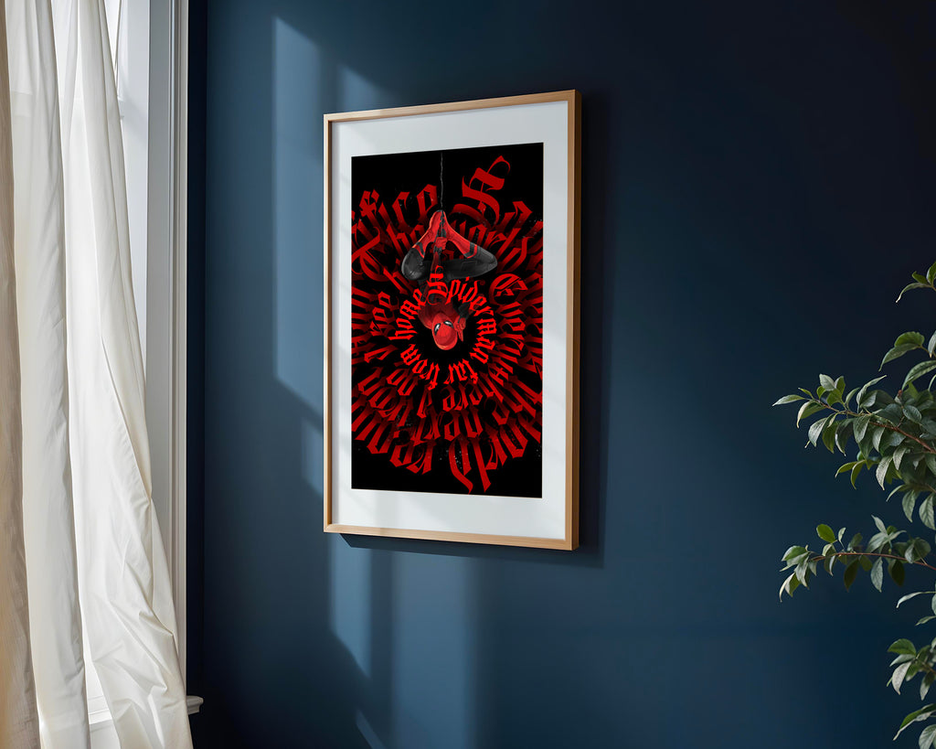 Spider-Man Suspendido Rojo | Cuadro decorativo de Monkey Canvas