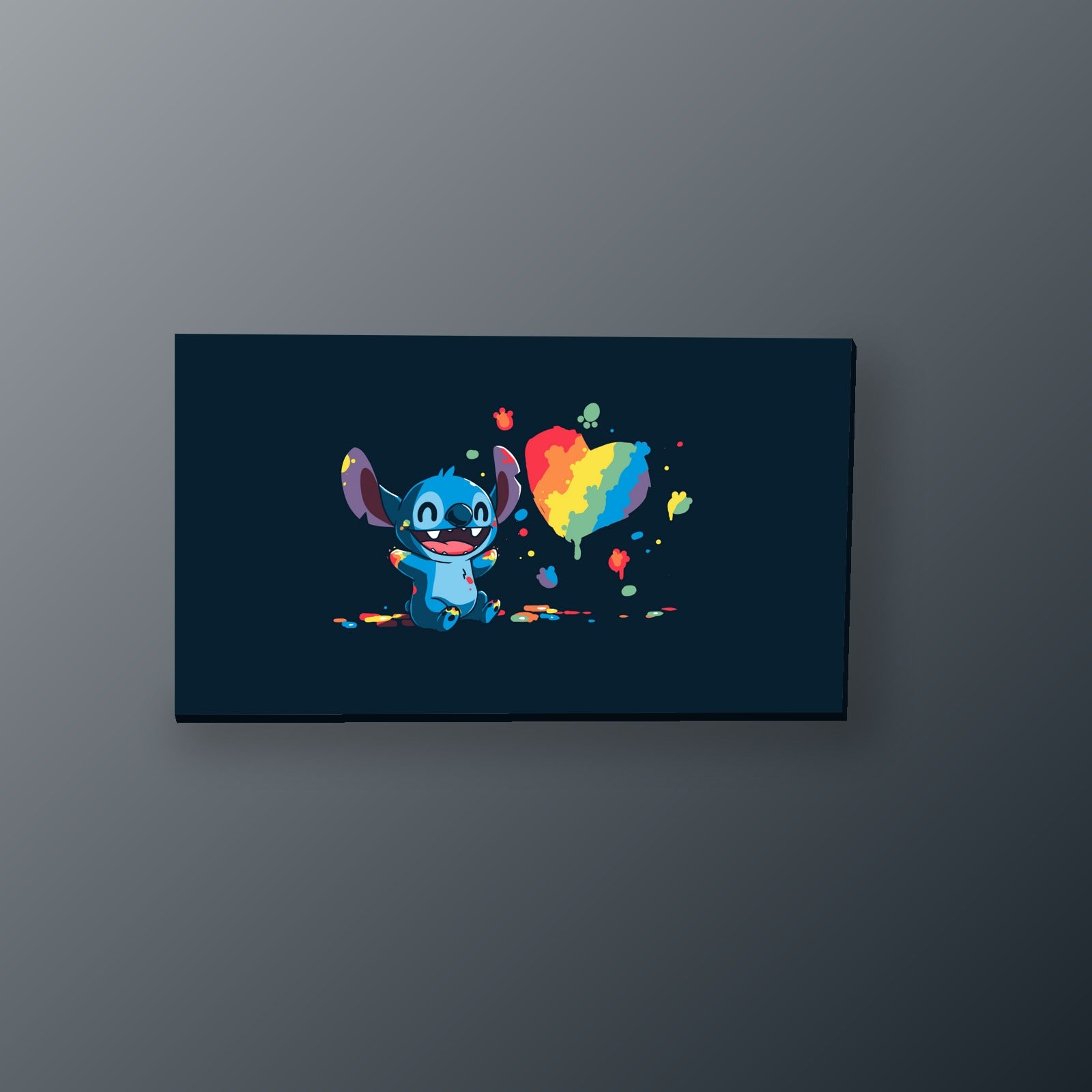 Stitch Corazón Arcoíris | Cuadro decorativo de Monkey Canvas