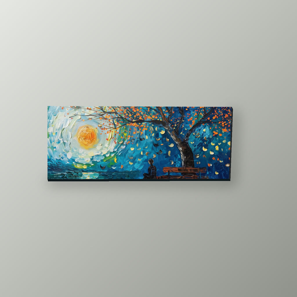 Atardecer Pinceladas Doradas | Cuadro decorativo de Monkey Canvas