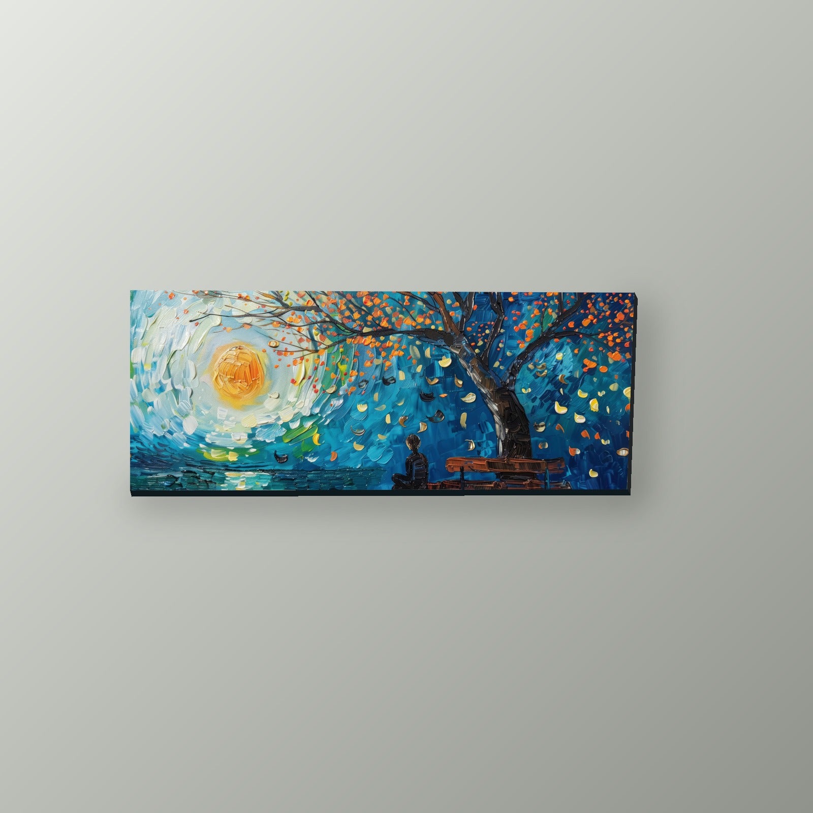 Atardecer Pinceladas Doradas | Cuadro decorativo de Monkey Canvas
