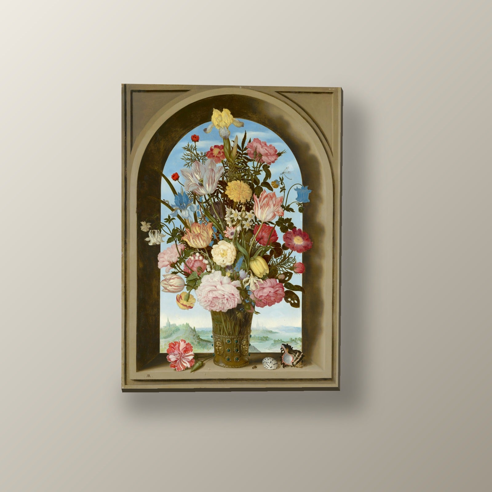 Bodegón Flamenco en Ventana | Cuadro decorativo de Monkey Canvas