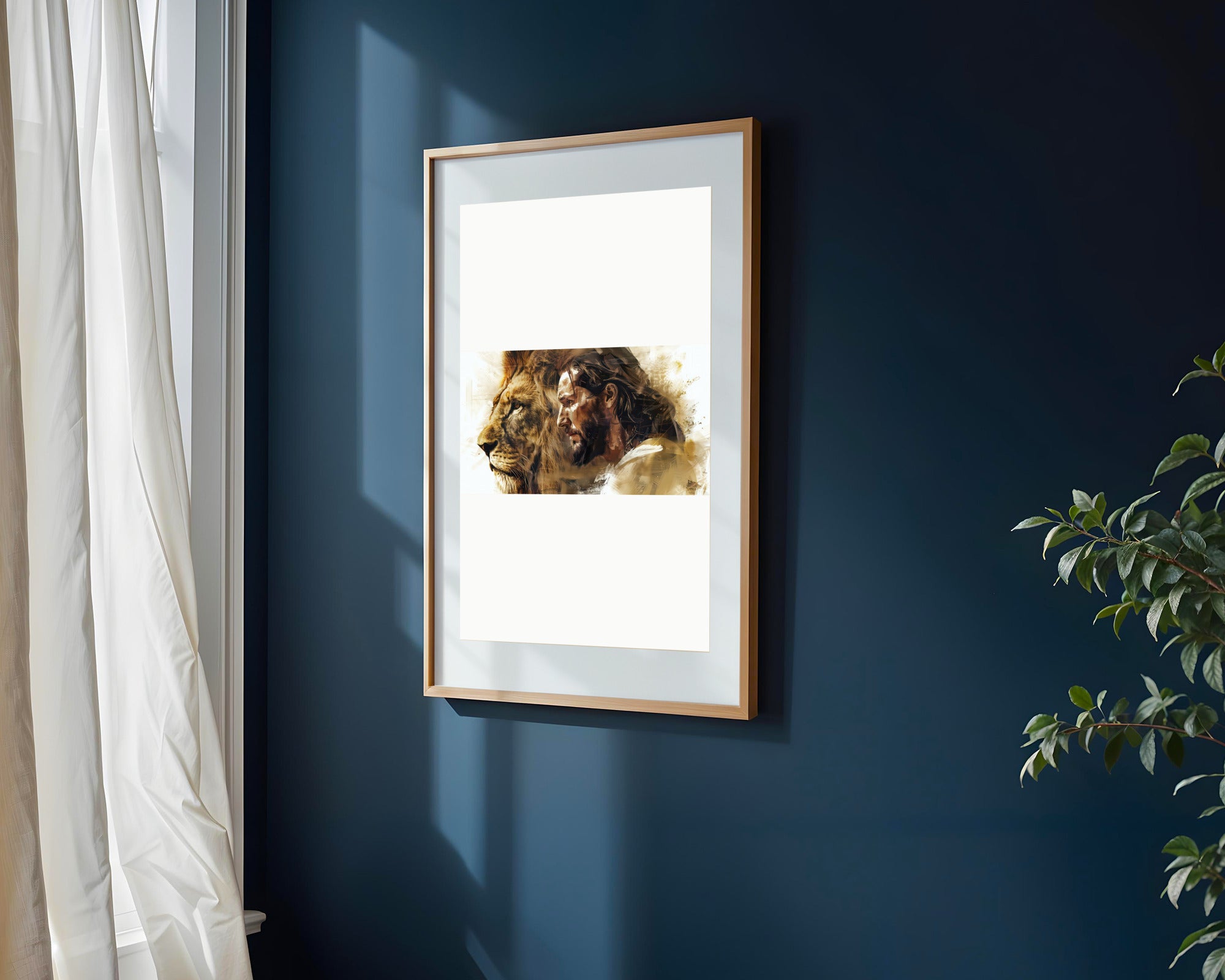 León y Hombre Fusión | Cuadro decorativo de Monkey Canvas