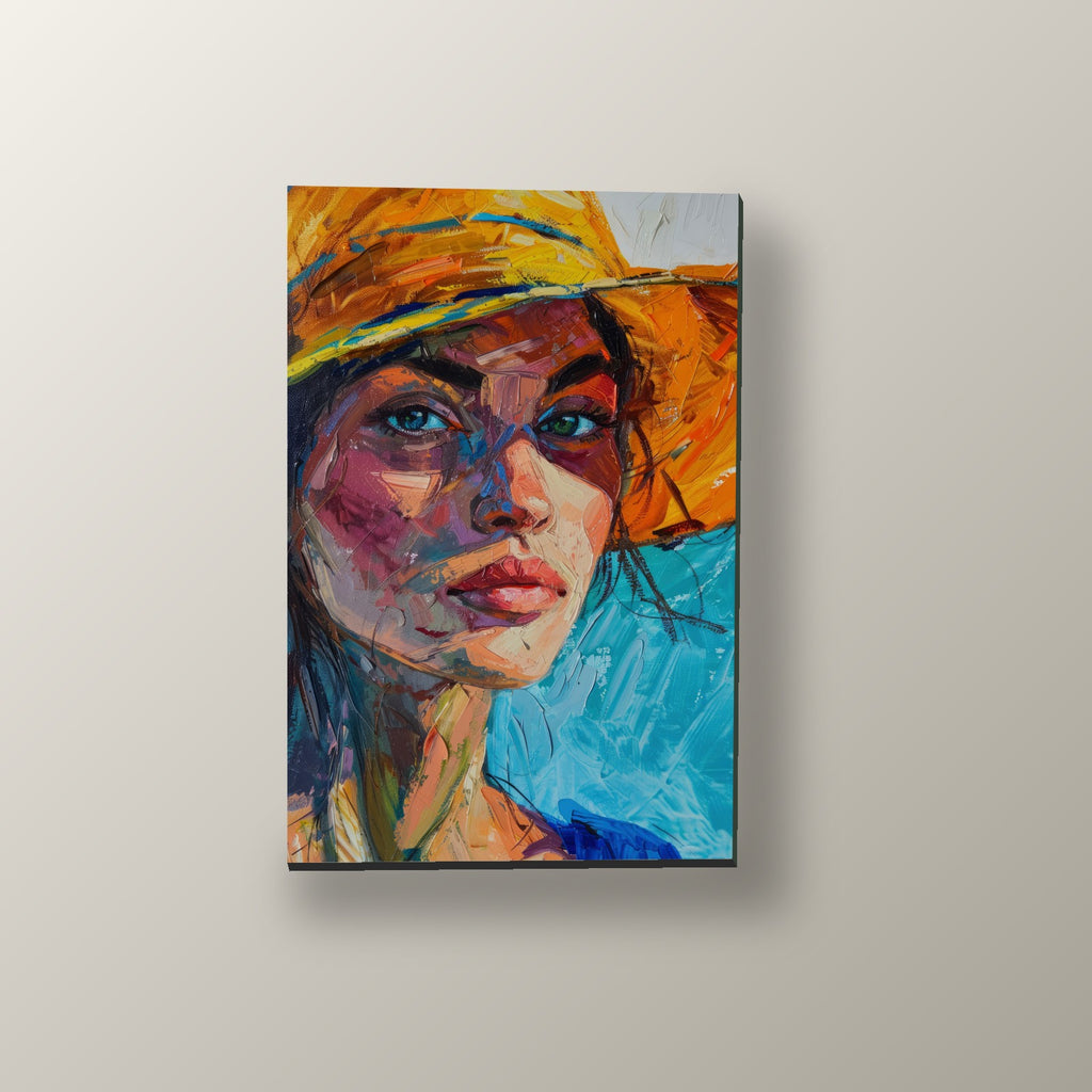 Retrato Sombrero de Paja | Cuadro decorativo de Monkey Canvas