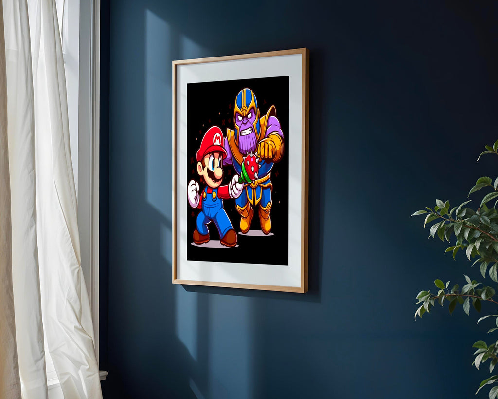 Mario Enfrenta a Thanos | Cuadro decorativo de Monkey Canvas