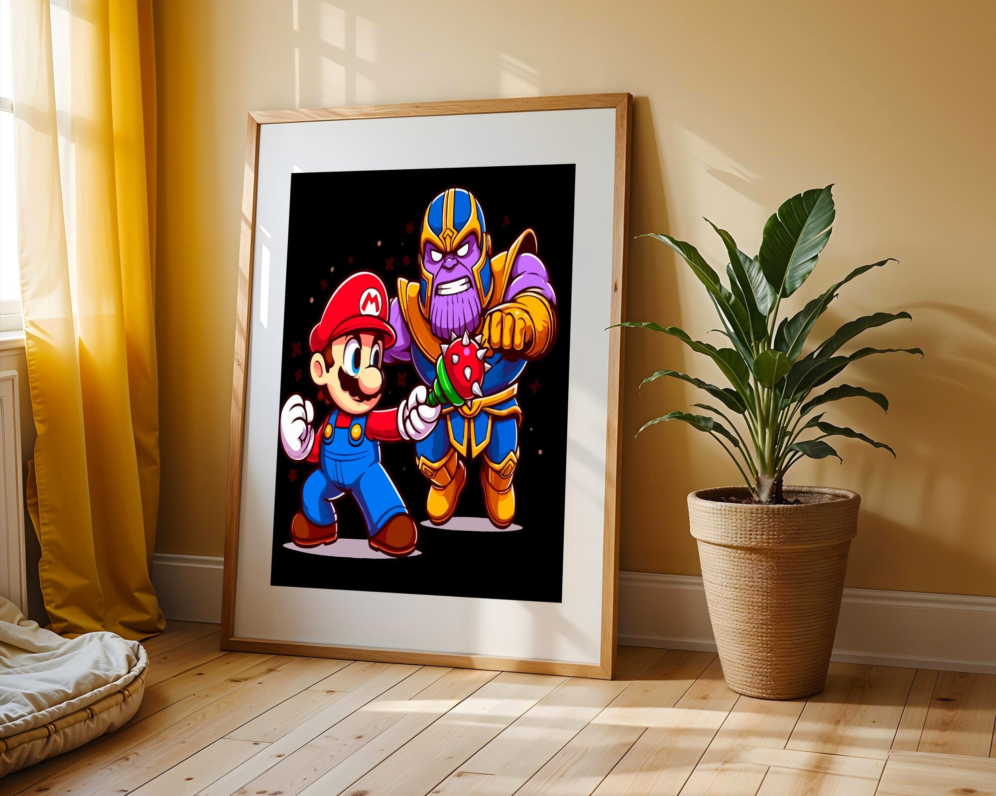 Mario Enfrenta a Thanos | Cuadro decorativo de Monkey Canvas