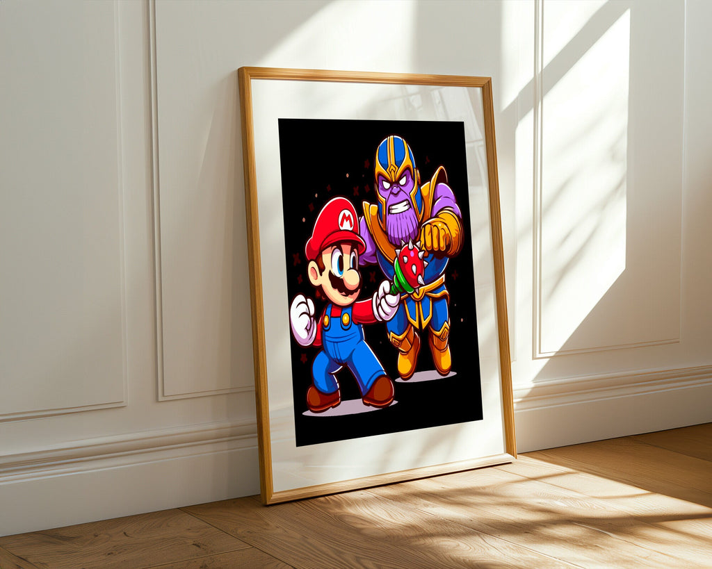 Mario Enfrenta a Thanos | Cuadro decorativo de Monkey Canvas