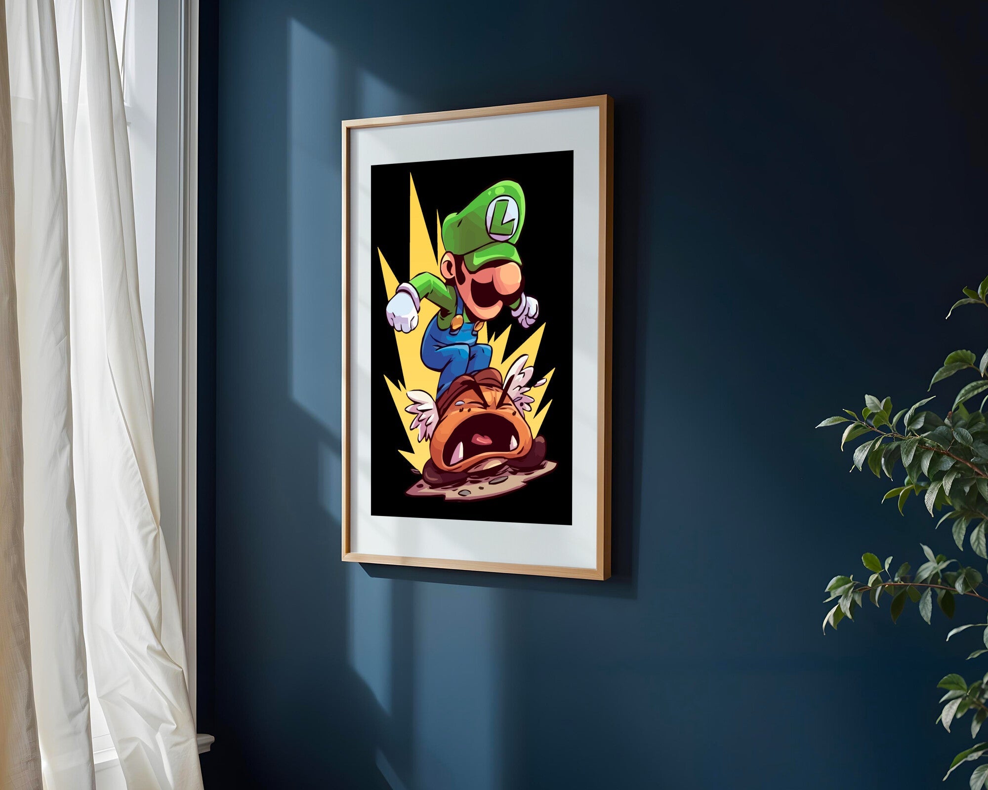 Luigi Salta Sobre Goomba | Cuadro decorativo de Monkey Canvas