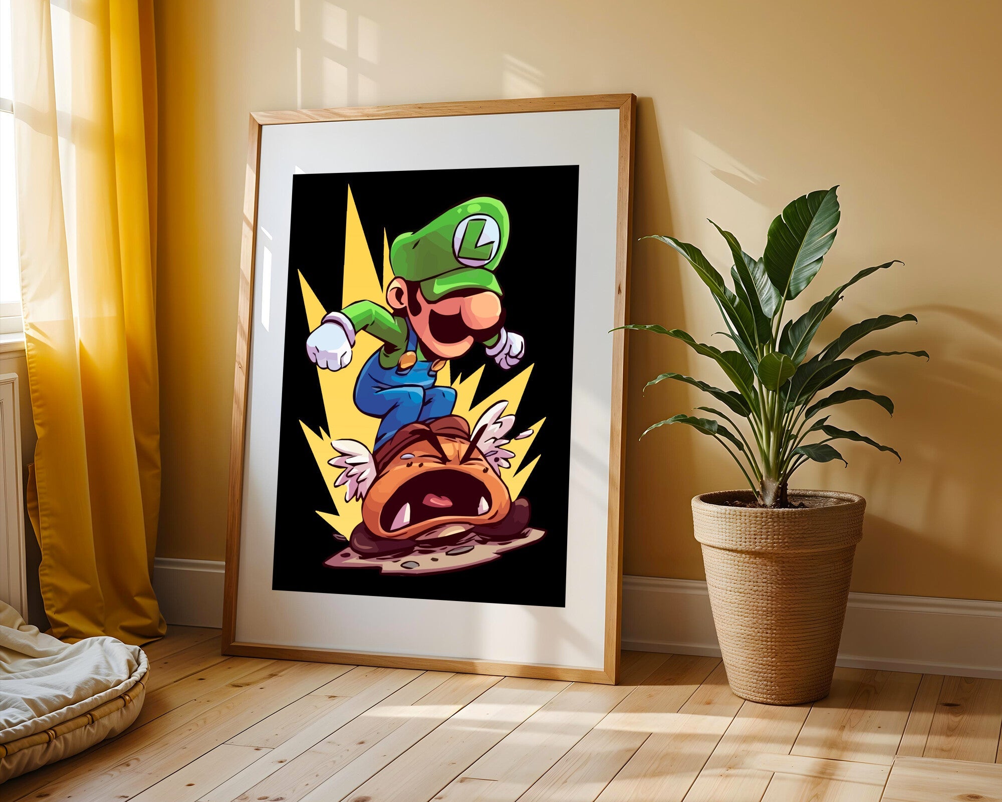 Luigi Salta Sobre Goomba | Cuadro decorativo de Monkey Canvas