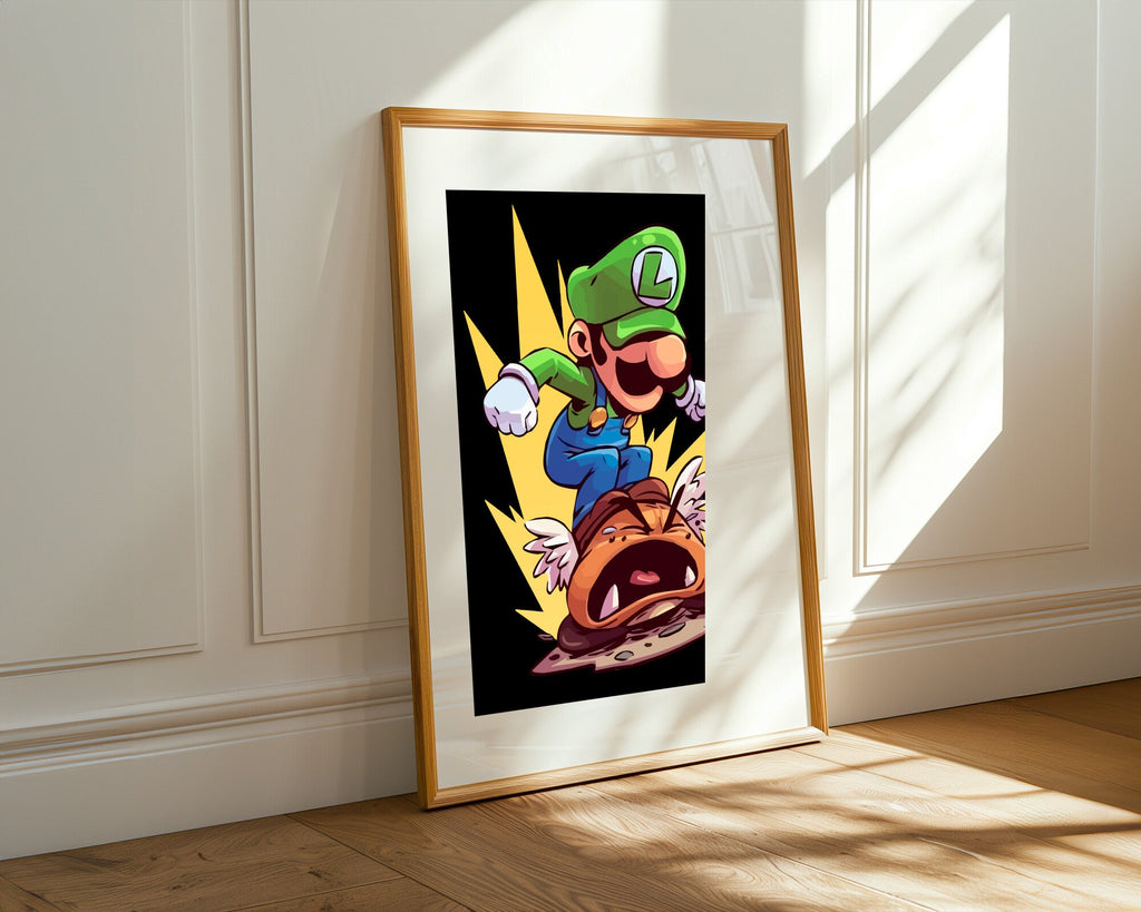 Luigi Salta Sobre Goomba | Cuadro decorativo de Monkey Canvas