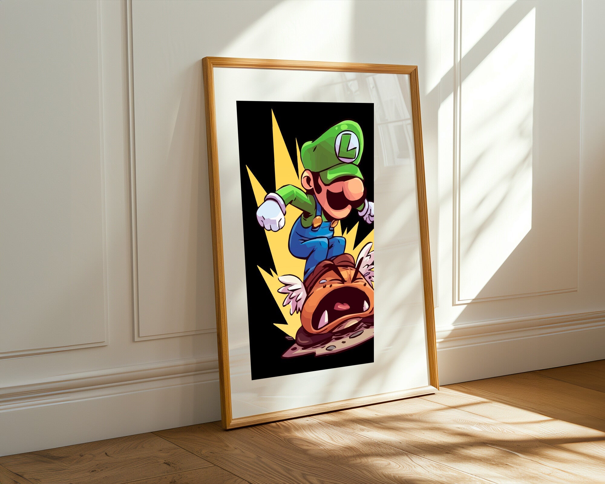 Luigi Salta Sobre Goomba | Cuadro decorativo de Monkey Canvas