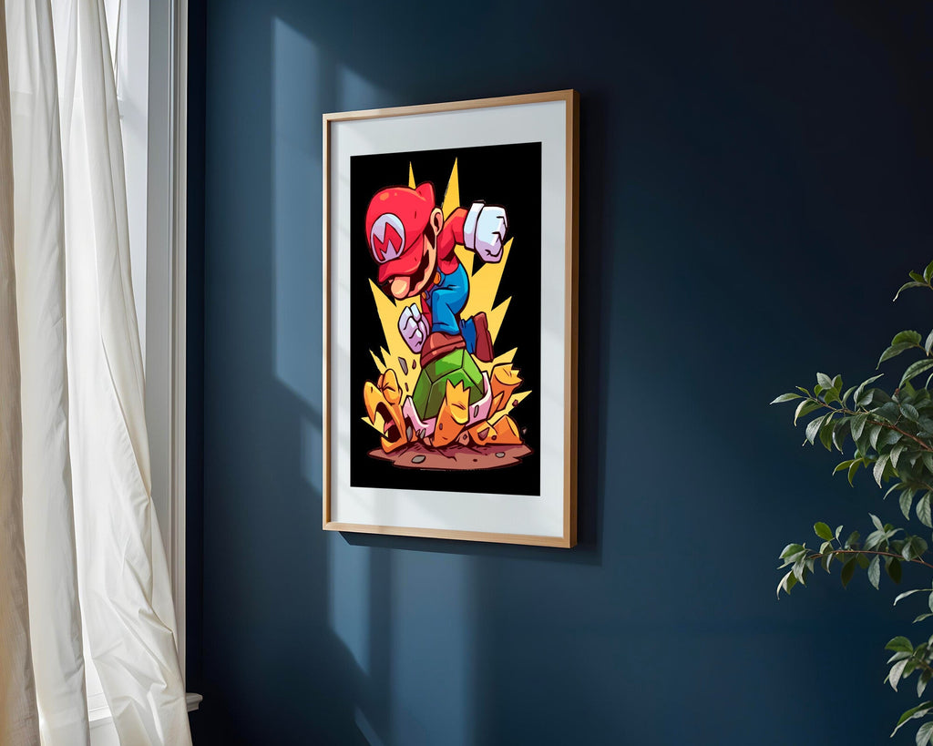 Mario Aplasta a Koopa | Cuadro decorativo de Monkey Canvas