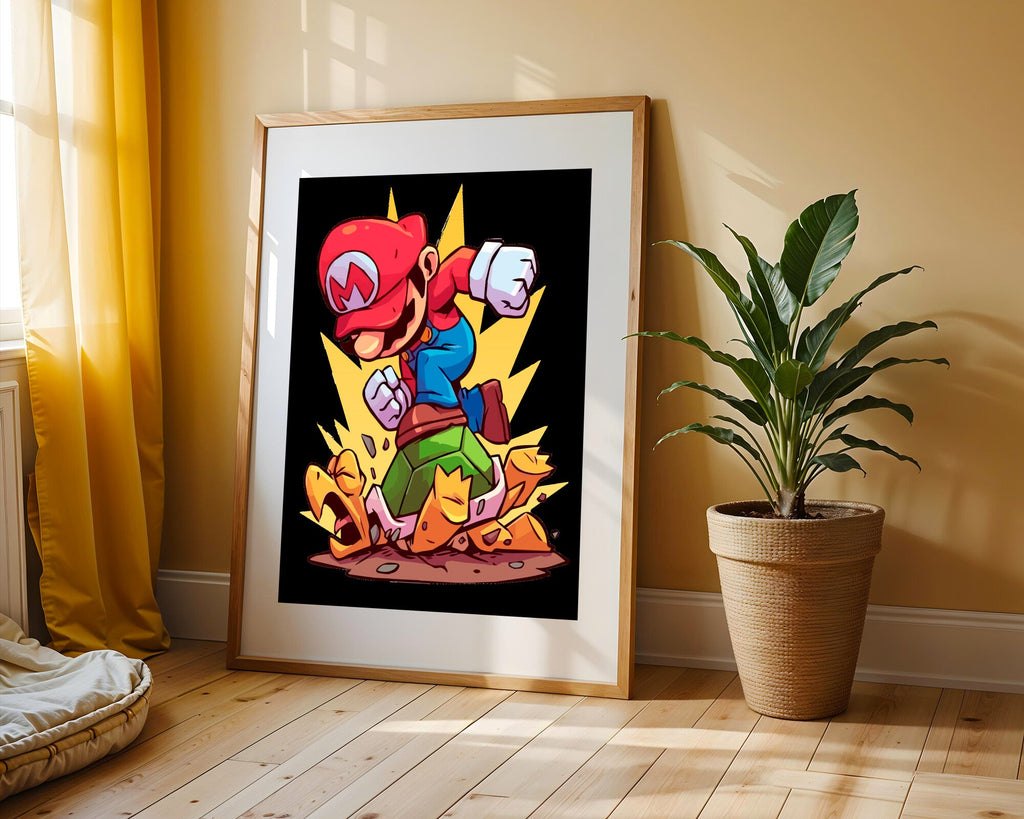 Mario Aplasta a Koopa | Cuadro decorativo de Monkey Canvas