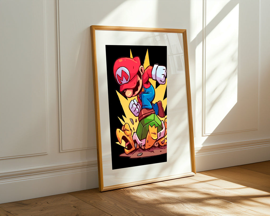 Mario Aplasta a Koopa | Cuadro decorativo de Monkey Canvas
