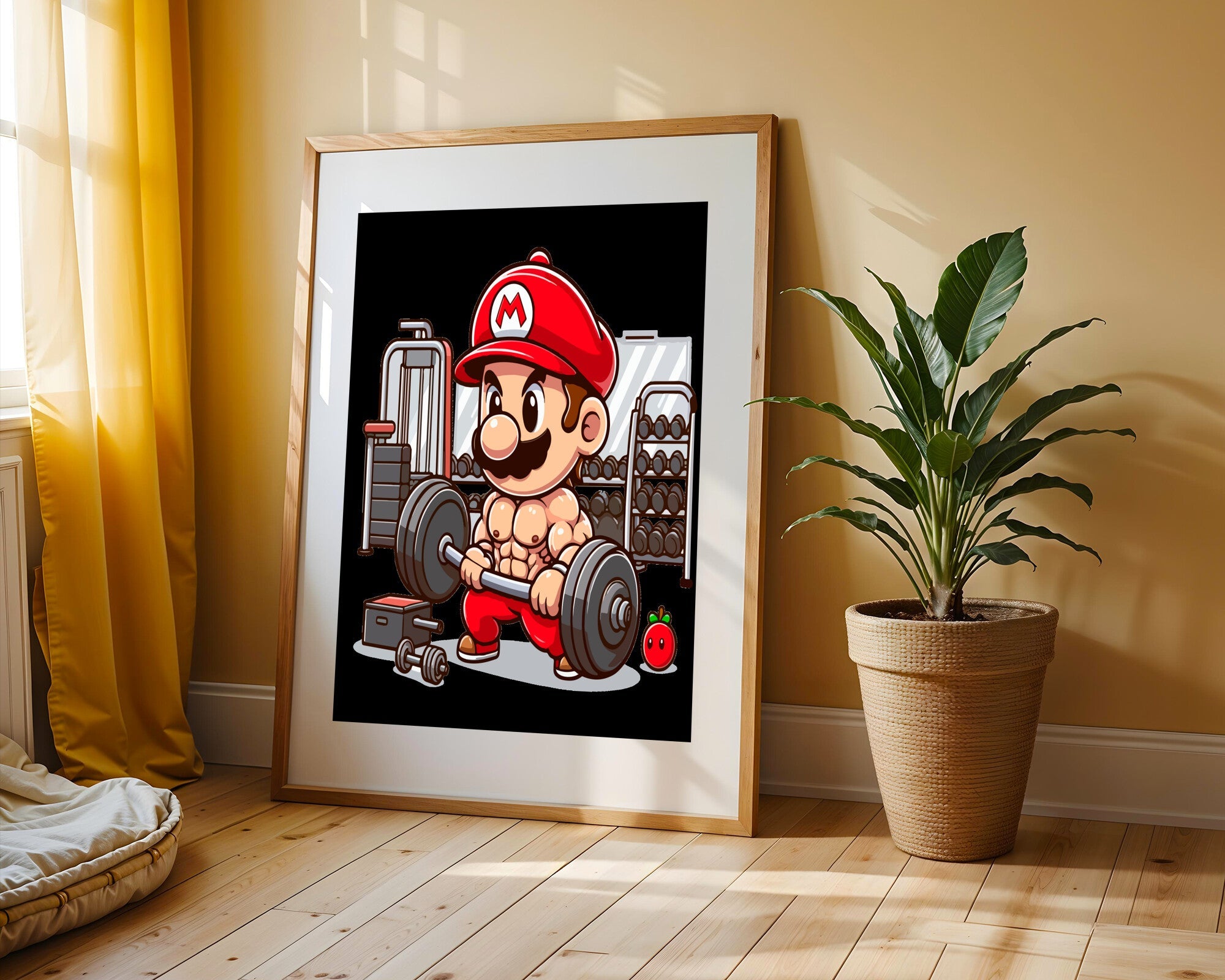 Mario Fisicoculturista Fuerte | Cuadro decorativo de Monkey Canvas