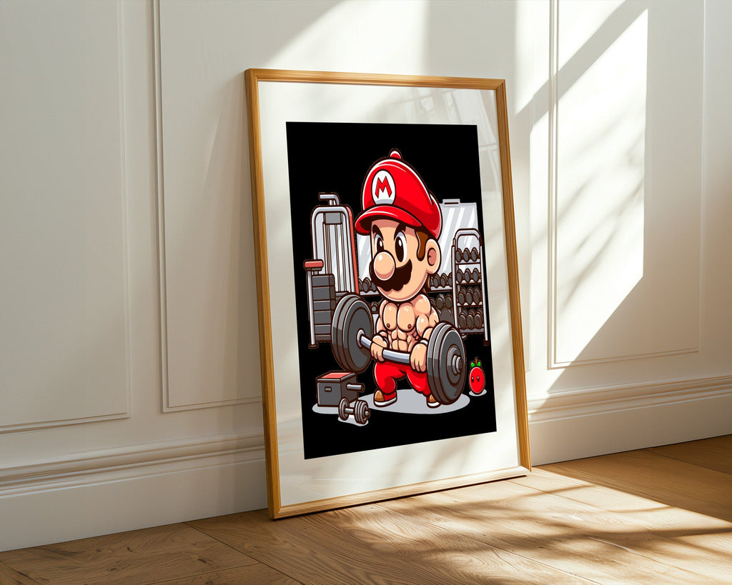 Mario Fisicoculturista Fuerte | Cuadro decorativo de Monkey Canvas