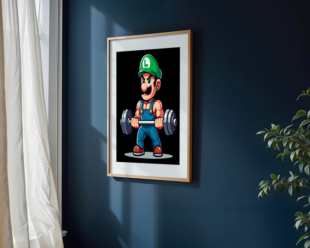 Luigi Levanta Pesas | Cuadro decorativo de Monkey Canvas