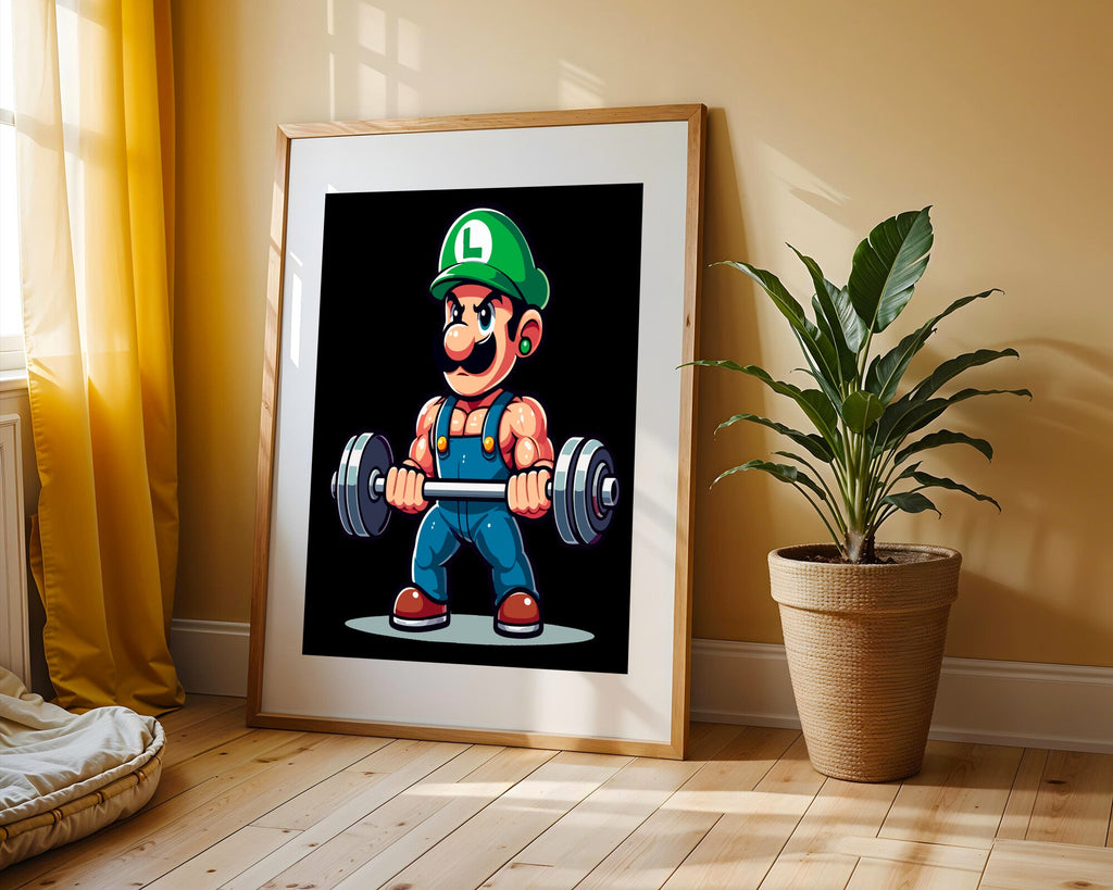 Luigi Levanta Pesas | Cuadro decorativo de Monkey Canvas