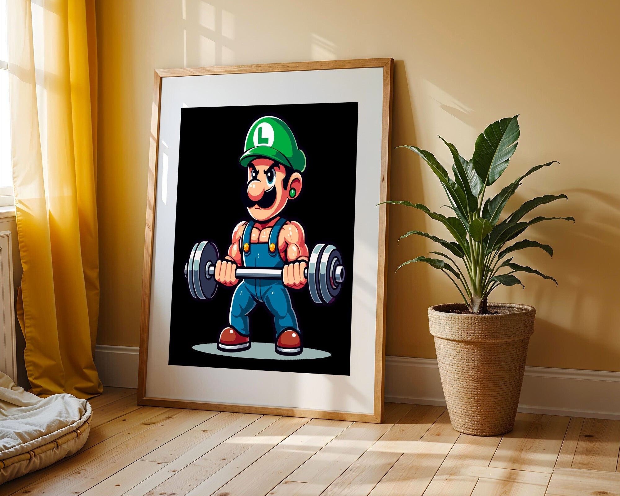 Luigi Levanta Pesas | Cuadro decorativo de Monkey Canvas
