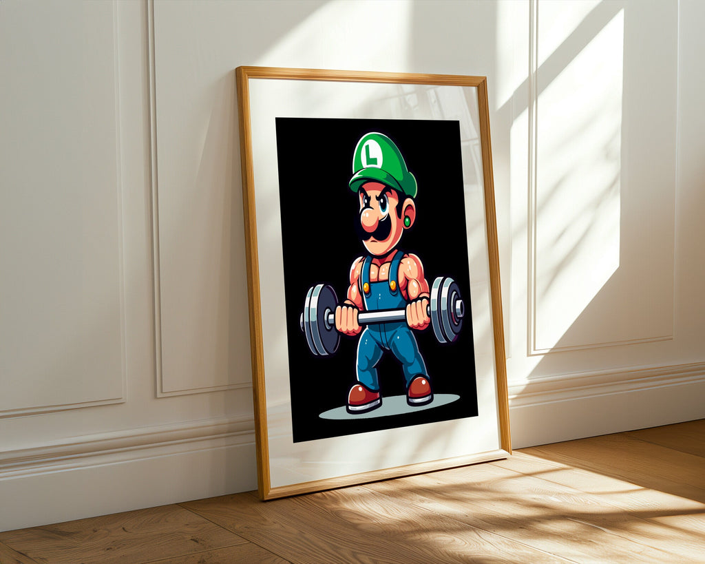 Luigi Levanta Pesas | Cuadro decorativo de Monkey Canvas