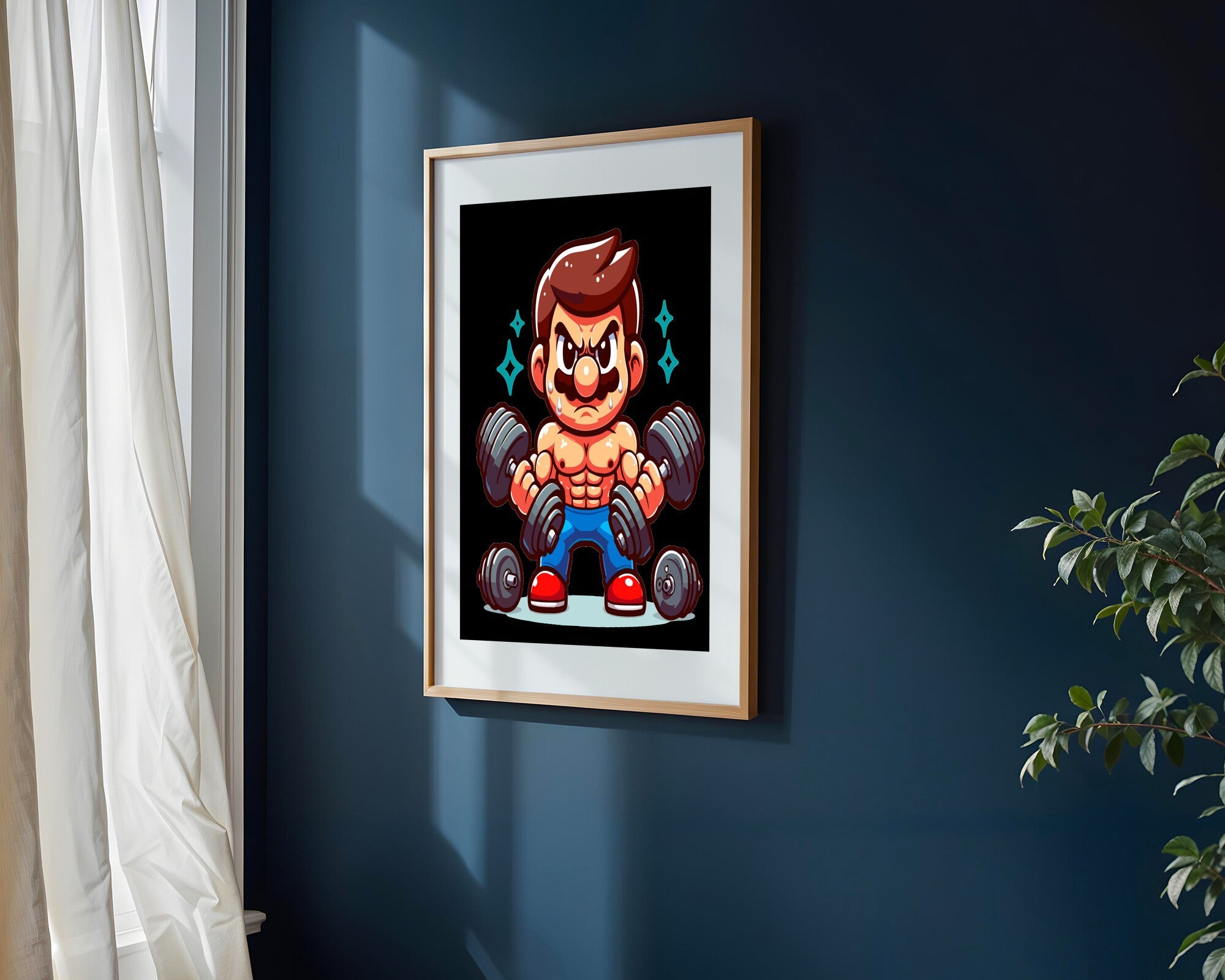 Gamer Musculoso Entrenando | Cuadro decorativo de Monkey Canvas