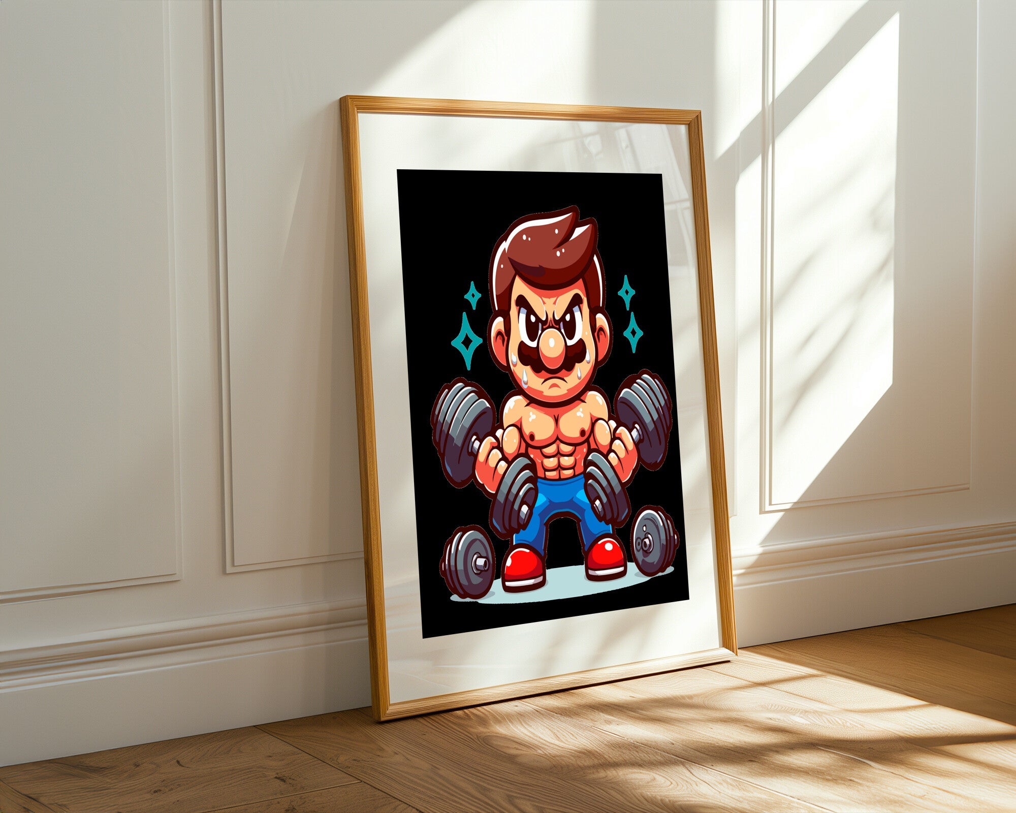 Gamer Musculoso Entrenando | Cuadro decorativo de Monkey Canvas