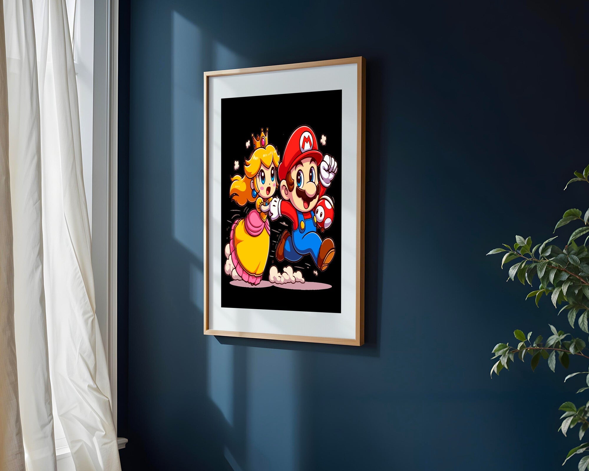 Peach y Mario Corriendo | Cuadro decorativo de Monkey Canvas