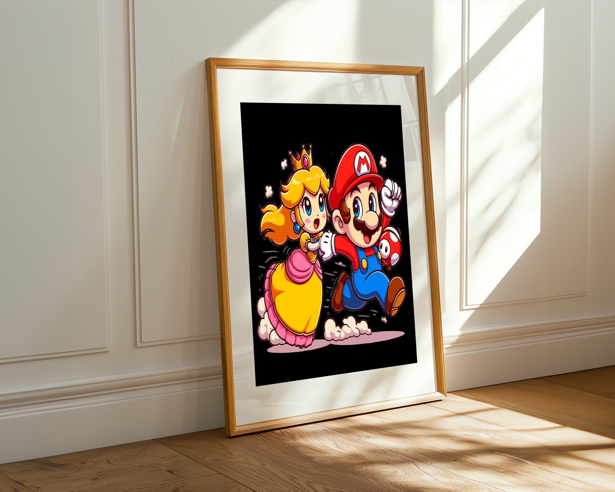 Peach y Mario Corriendo | Cuadro decorativo de Monkey Canvas
