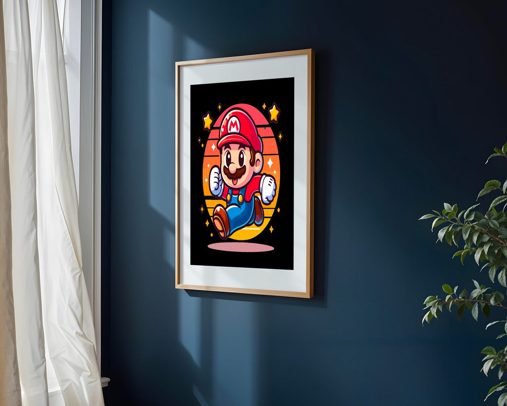 Mario Retro Atardecer | Cuadro decorativo de Monkey Canvas