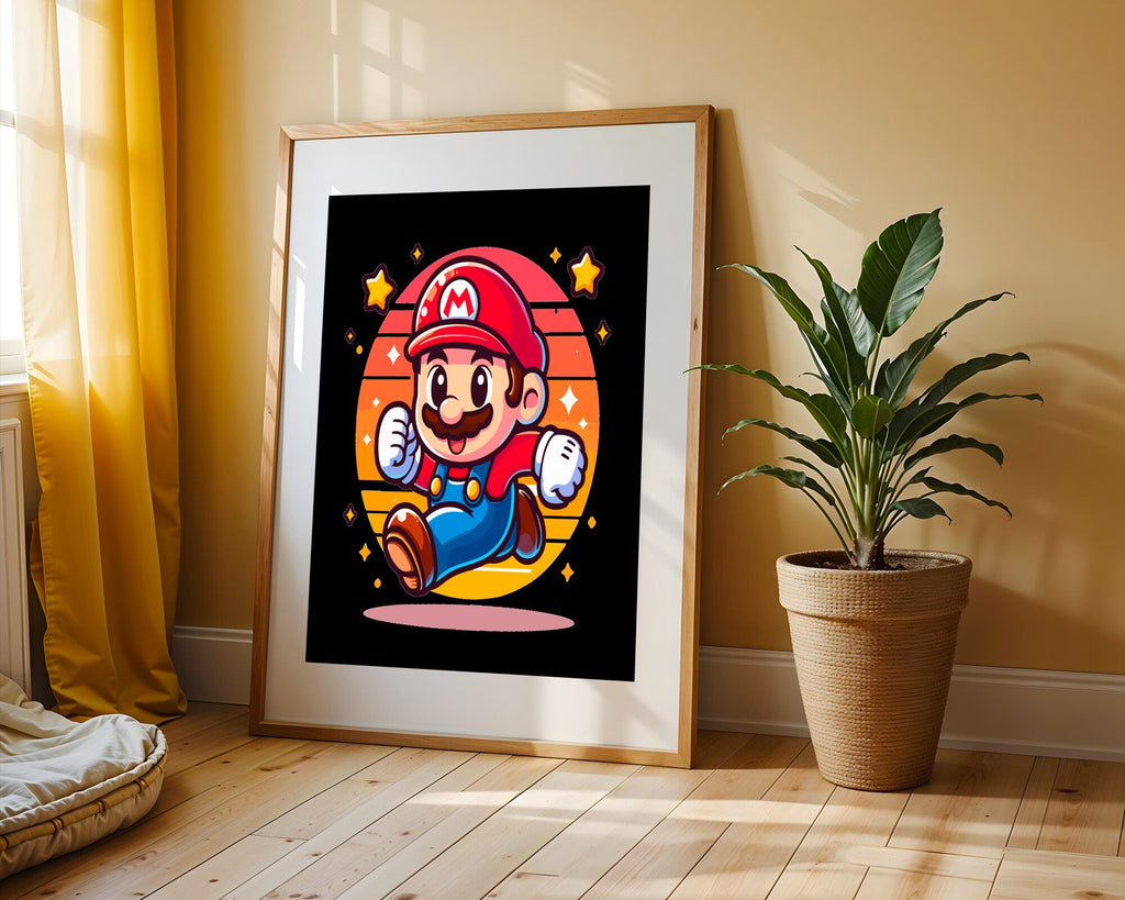 Mario Retro Atardecer | Cuadro decorativo de Monkey Canvas