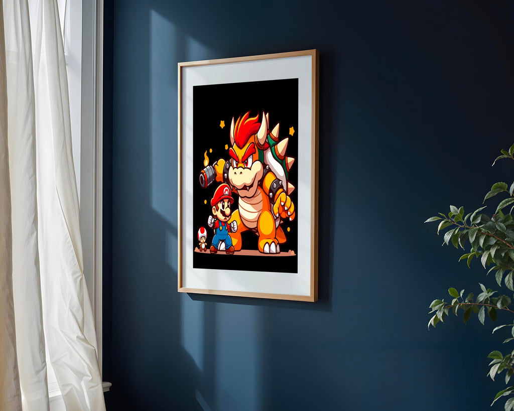 Mario Contra Bowser | Cuadro decorativo de Monkey Canvas