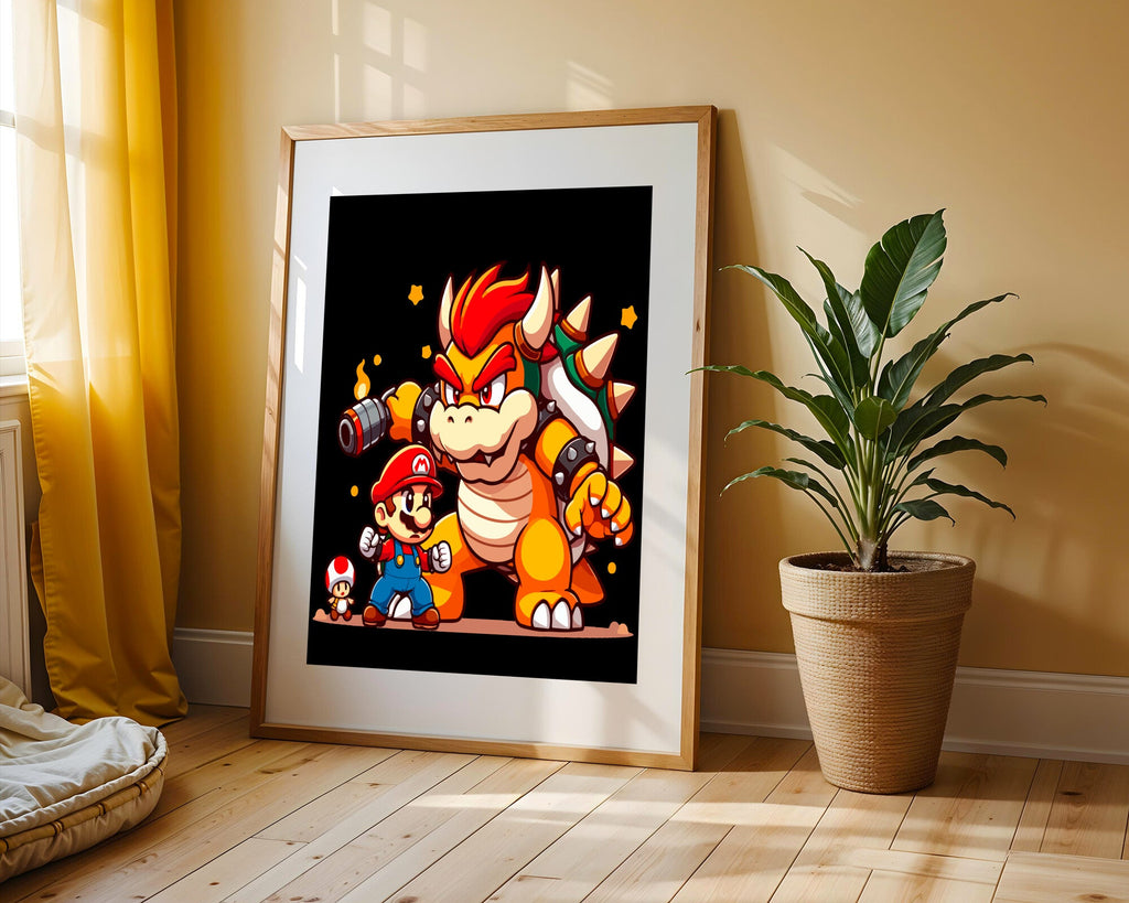 Mario Contra Bowser | Cuadro decorativo de Monkey Canvas