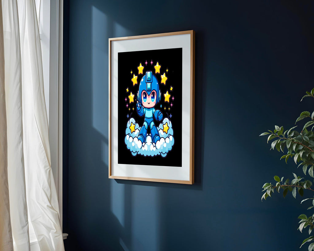 Mega Man en las Nubes | Cuadro decorativo de Monkey Canvas