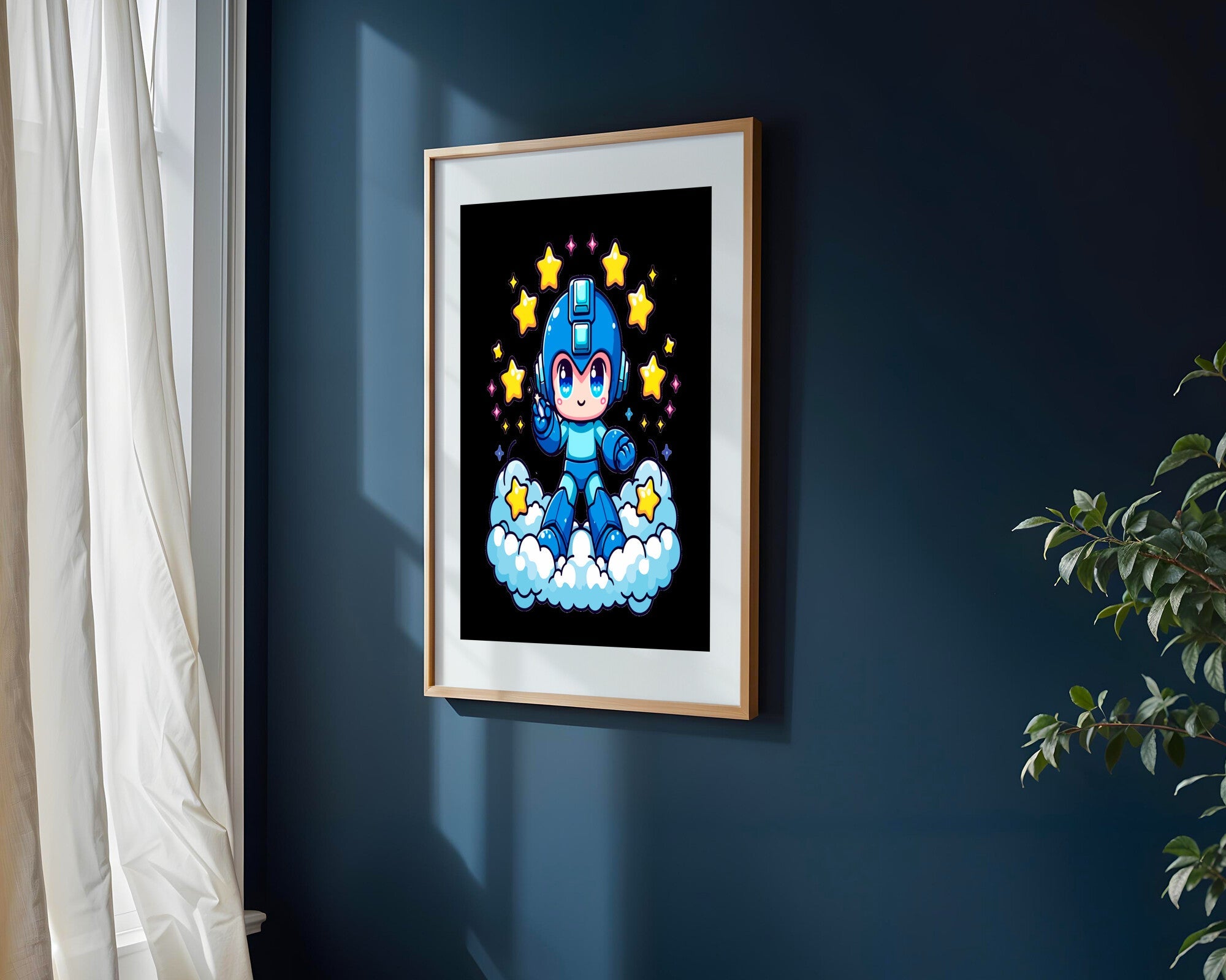Mega Man en las Nubes | Cuadro decorativo de Monkey Canvas
