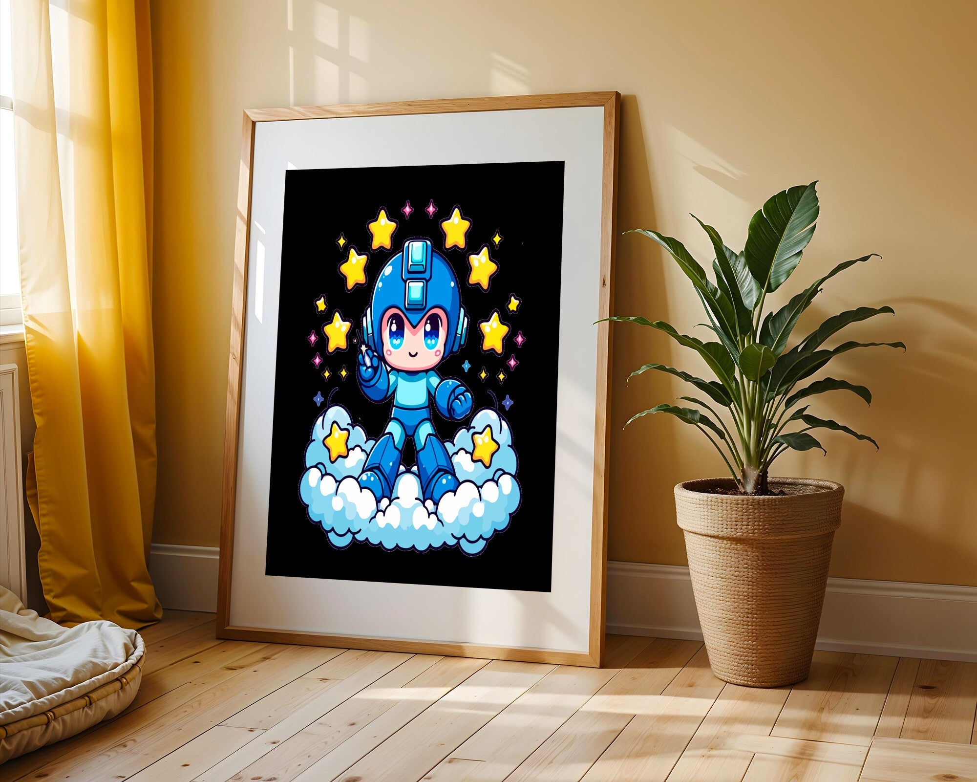 Mega Man en las Nubes | Cuadro decorativo de Monkey Canvas